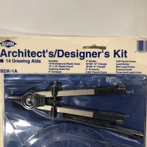 Alvin Architect Designer Kit 14 Drawing 14 Aids Discontinued BDK-1A Damage NOS - Picture 2 of 9
